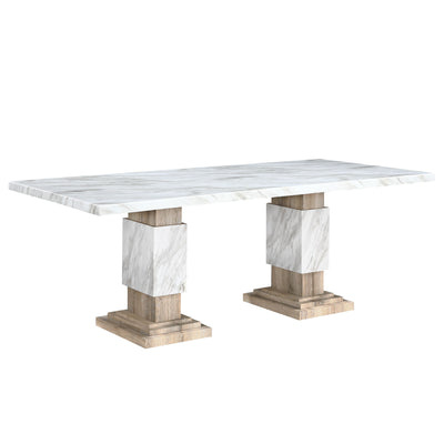 Stacey - Dining Table With Pedestal Base - Beige
