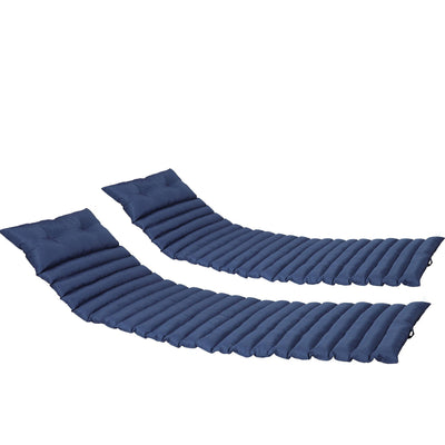 72.83" Outdoor Lounge Chairs (Set of 2), Cushion Replacement Patio Funiture Seat Cushion Chaise Lounge Cushion - Navy Blue