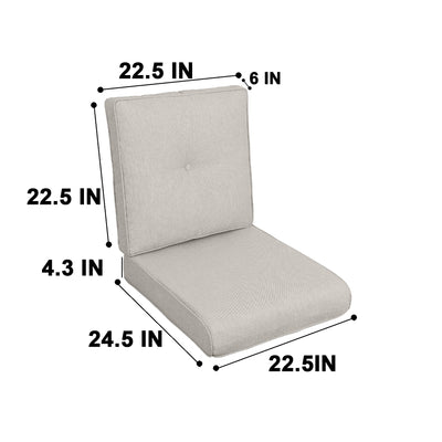 High Back Patio Chair Cushions For Garden (Set of 2)