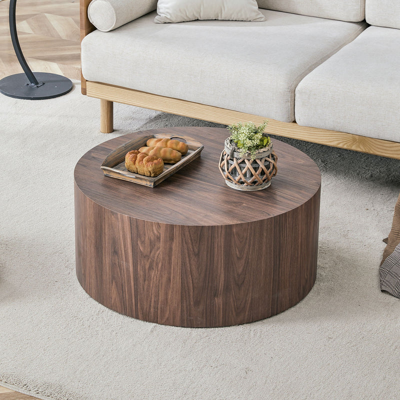 Cylindrical Coffee Table With Material For Living Room