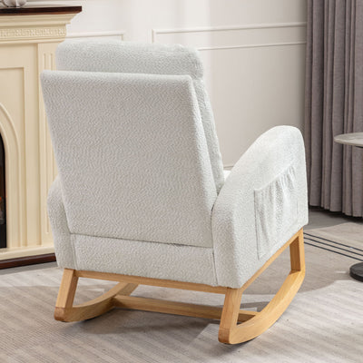 Accent Rocking Chair With Footrest, High Back