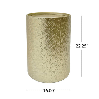 Modern Round Accent Table With Hammered Surface