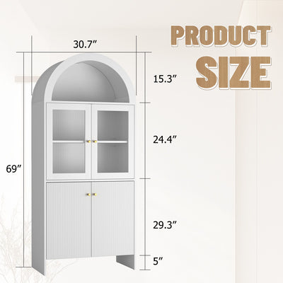 Modern Tech Inspired Dome Cabinet With LED Lighting