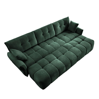 Sofa Set With Ottoman And Pillows, Textured, High Resilience Cushions