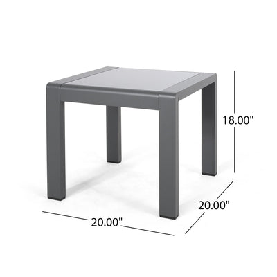 Cape Coral - Contemporary Side Table With Frosted Glass Top