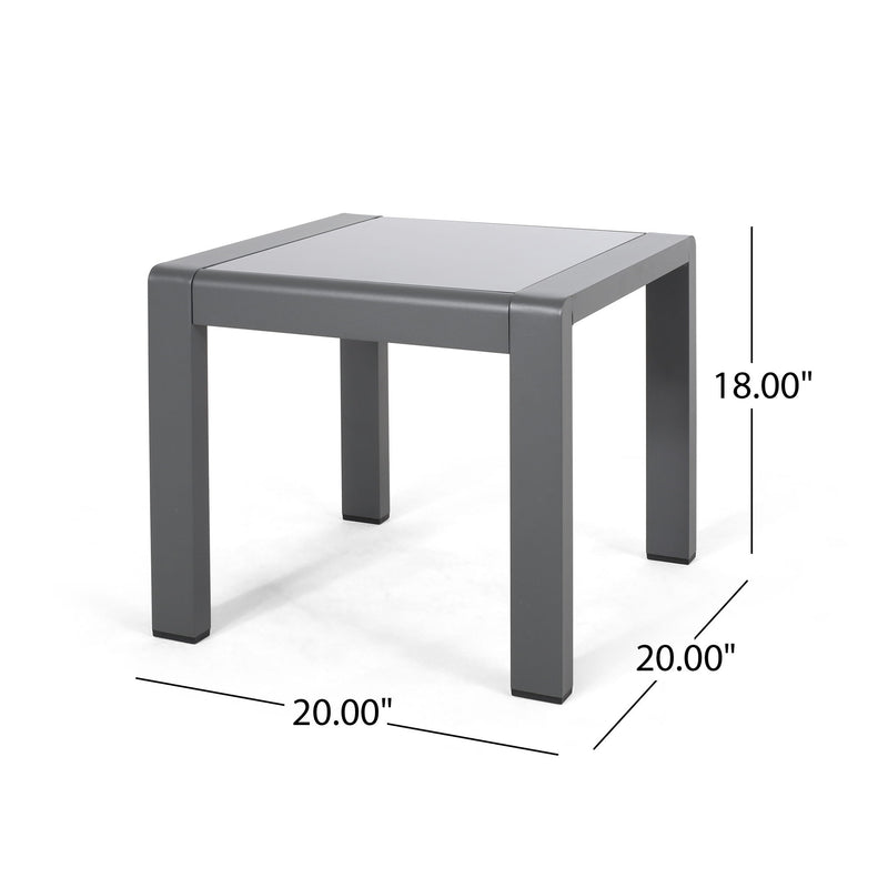 Cape Coral - Contemporary Side Table With Frosted Glass Top