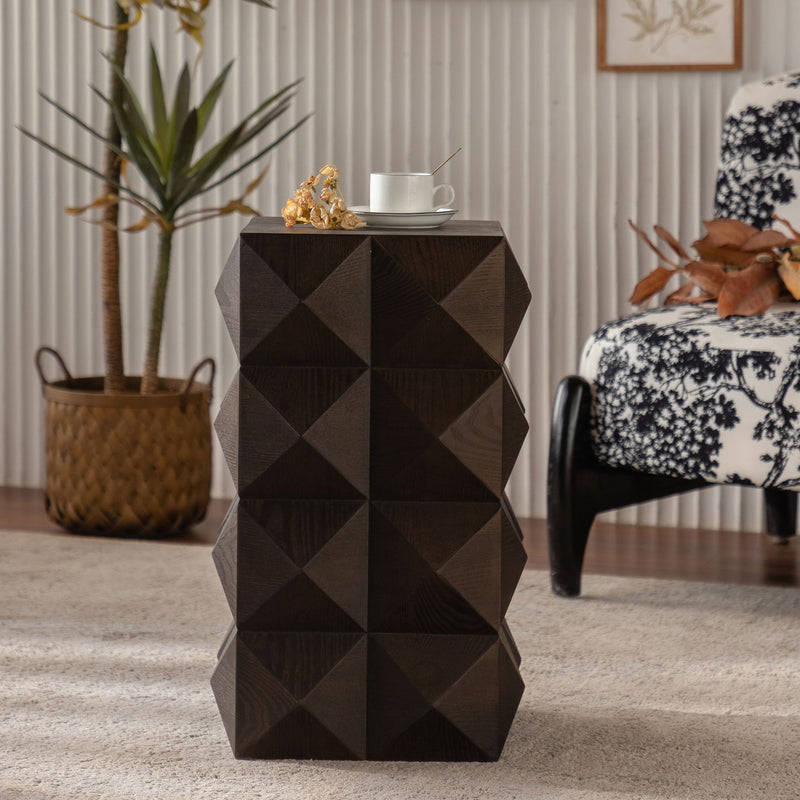 Side Table With 3D Embossed Pattern Design