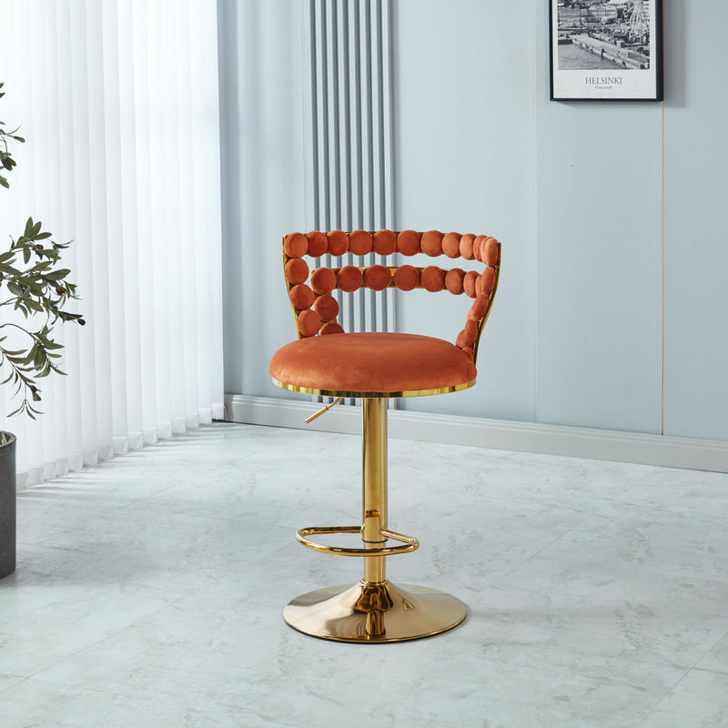 Modern Bar Chair With Iron Tube Legs, Soft Cushions And Comfortable Backrest (Set of 2)