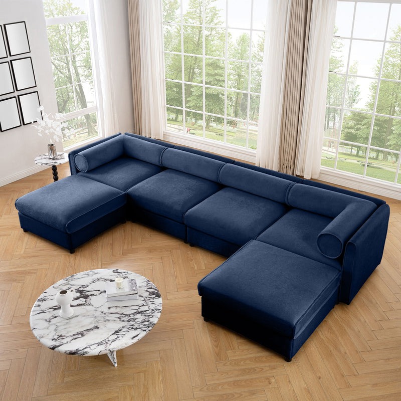 Contemporary Elegant White Chenille Sofa With Storage And Ottoman