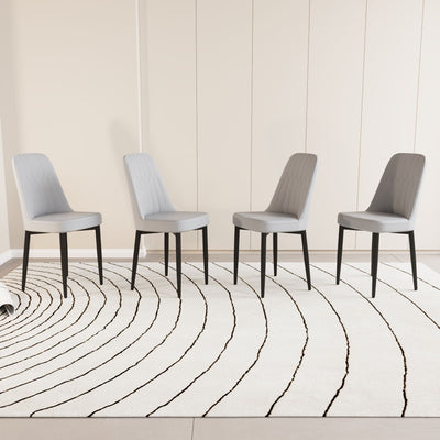 Modern Dining Chair With Cushions And Metal Legs