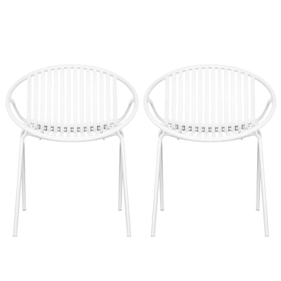 Stackable Outdoor Chairs With Breathable Plastic Backrest (Set of 2)