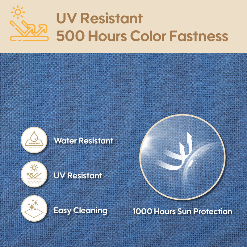 Outdoor Deep Seat Cushion Set Waterproof Fade Resistant Patio Furniture Cushions, Removable Covers, Adjustable Straps & Handles - Navy Blue