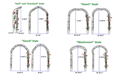 Metal Garden Arch Assemble Freely With 8 Styles Garden Arbor Trellis Climbing Plants Support Rose Arch