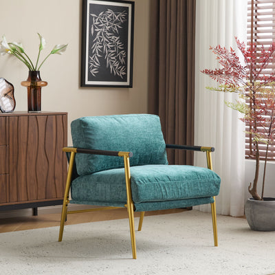Modern Accent Chair With Plush Cushions, Cozy Seating