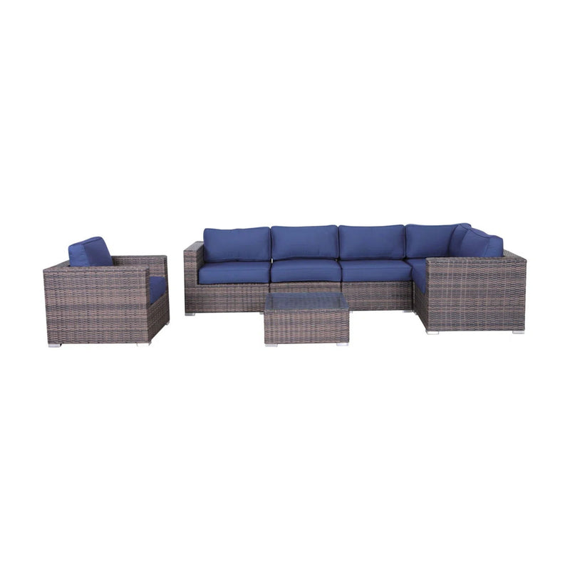 Wicker Seating Group Set With Table And Cushions