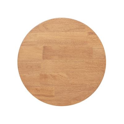 Kenzie - Fluted Pillar Round Accent Side Table - Light Natural Brown