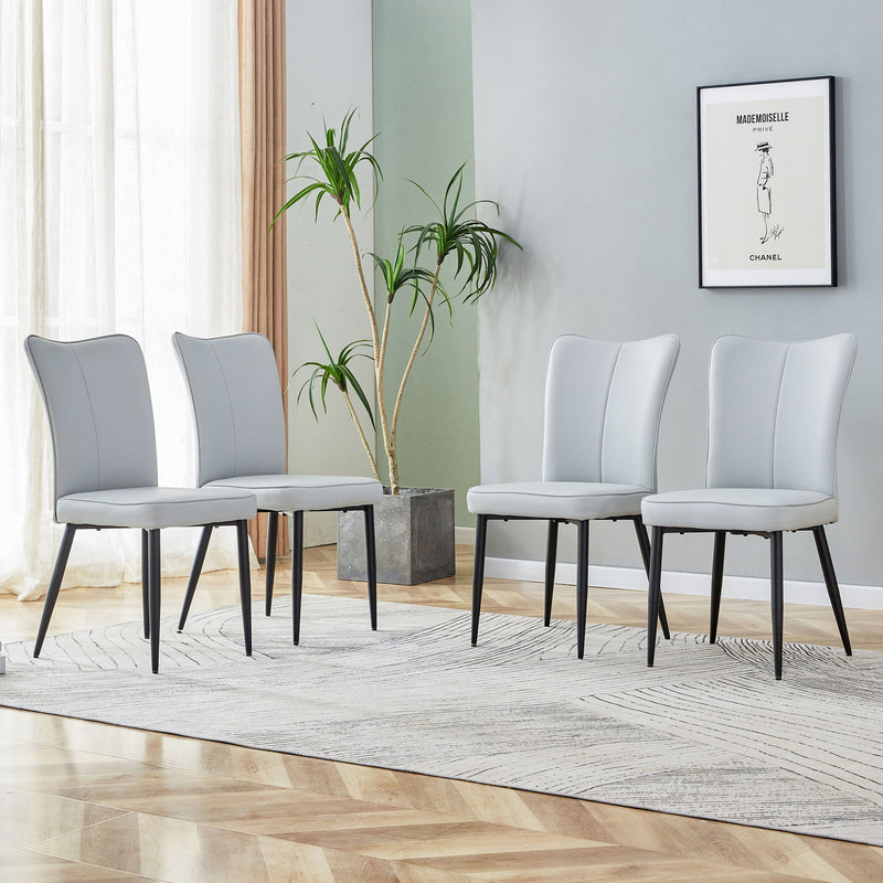 Modern Minimalist Dining Chairs With Metal Legs