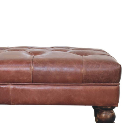 Buffalo - Leather Ottoman With Castor Legs