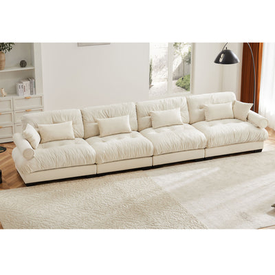 Super Comfort Oversized Modular Velvet Sectional Sofa, Deep Seat Convertible L Shaped Couch