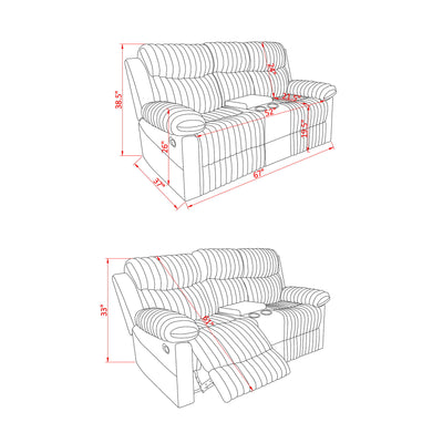Bruni - Console Reclining Loveseat With Manual Recline