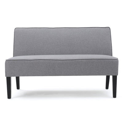 Contemporary Loveseat With Upholstered Fabric And Birch Wood Legs