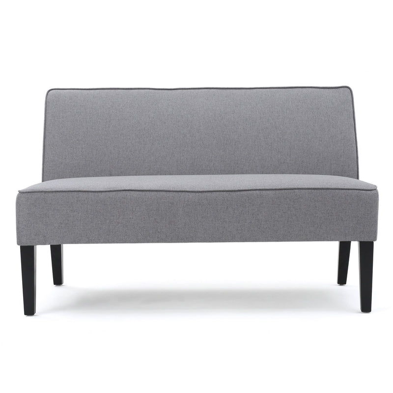 Contemporary Loveseat With Upholstered Fabric And Birch Wood Legs
