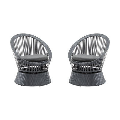 Modern Swivel Wicker Lounge Chair With Round Design