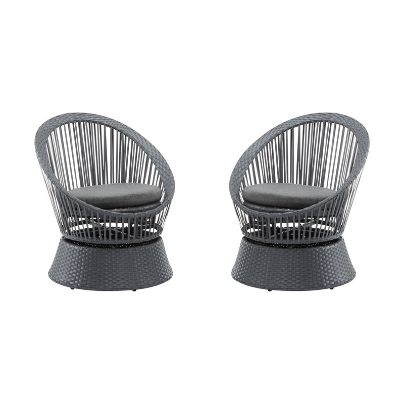 Modern Swivel Wicker Lounge Chair With Round Design