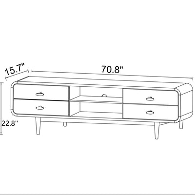 Alexa - Mid-Century Modern Style TV Stand - Dark Brown / Wood