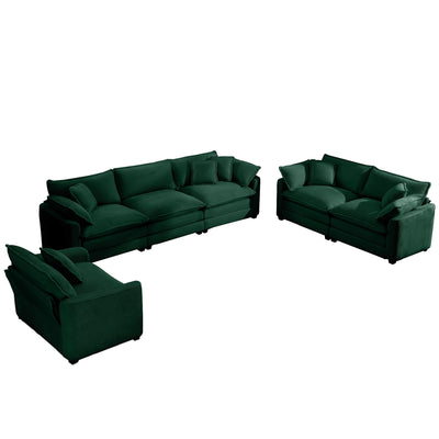 Elegant Corduroy Oversized Sectional Sofa Set With Deep Seats And Flexible Layout