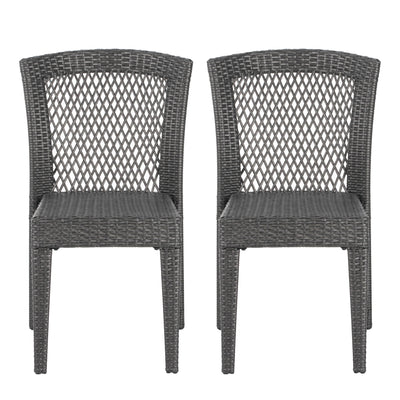 Farley - Stacking Sidechair (Set of 2) With Open Backrests - Gray