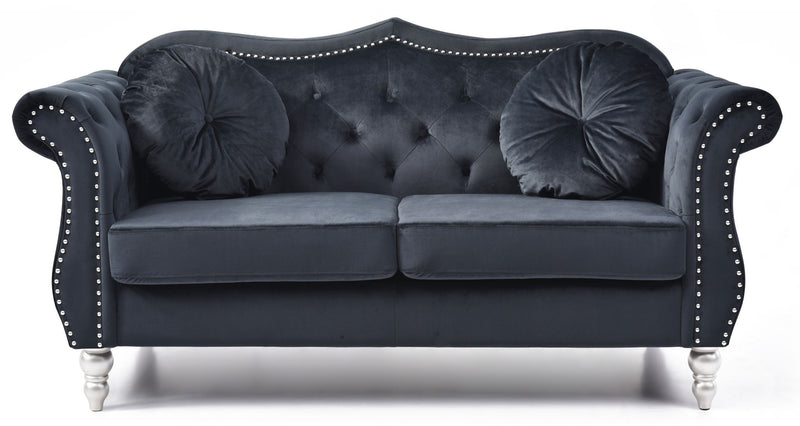 Stylish Flared Arm Loveseat