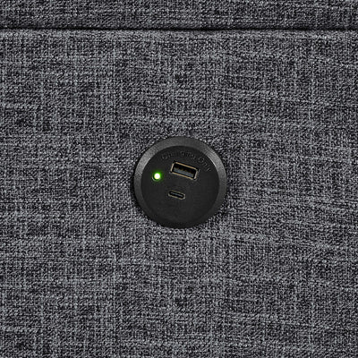 Camden - Power Sectional Sofa With Storage Ottoman And Built In Charging Ports - Gray