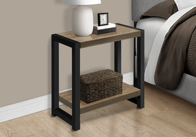 Accent Side Table, Narrow, Small, 2 Tier, Contemporary And Modern