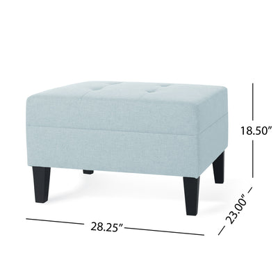 Classic Ottoman With Birch Wood Legs And Fabric Upholstery