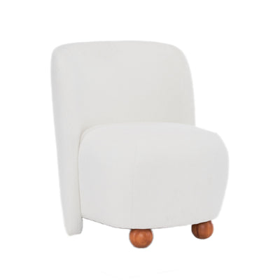 Modern Low Back Accent Upholstered Armless Living Room Chairs, Round Feet