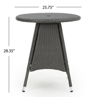 Outdoor Rattan Bistrotable With Surface Round - Gray