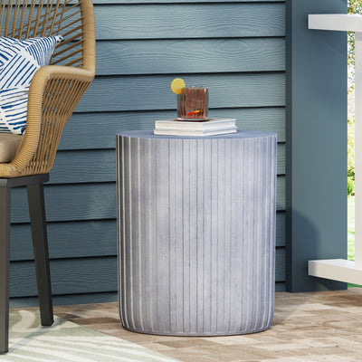End Table, Outdoor - Light Blue