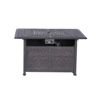 Powder Coated Aluminum Propane Gas Fire Pit Table - Gunmetal