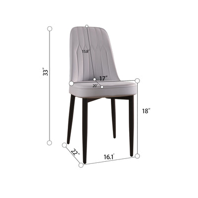 Modern Dining Chair With Cushions And Metal Legs