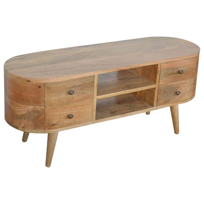Rounded Entertainment Unit - Oak