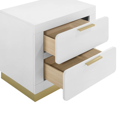 Modern Luxury Nightstand With 2 Drawer Storage