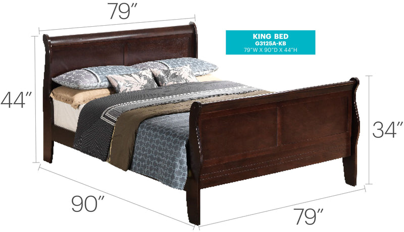 Panel Sleigh Bed