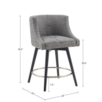 Mateo - Swivel Counter Stool - Gray