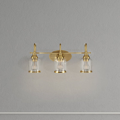 Twilight - 3 Lights Brush Contemporary Vanity Light - Clear / Gold