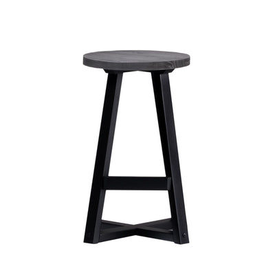 Rustic Distressed Round Dining Stool