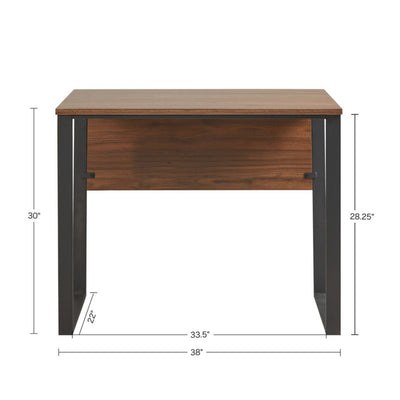 Computer Desk With Metal Legs - Dark Coffee