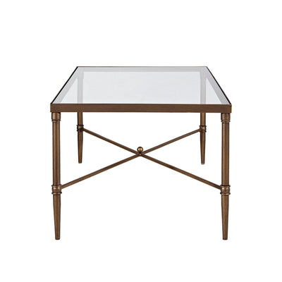 Metal Rectangle Coffee Table With Tempered Glass Top - Bronze