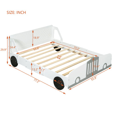 Car Shaped Platform Bed With Wheels