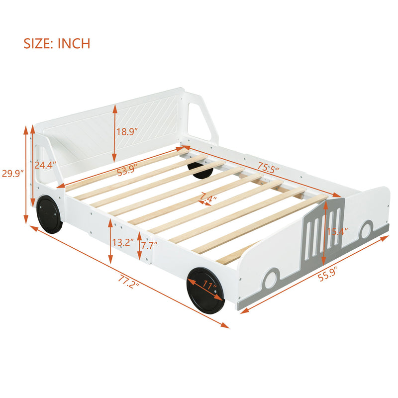 Car Shaped Platform Bed With Wheels